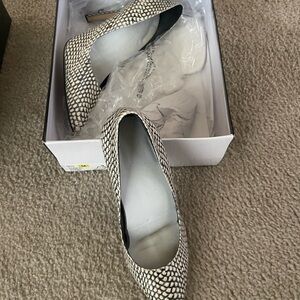 Nine West Black and White Patterned Heels